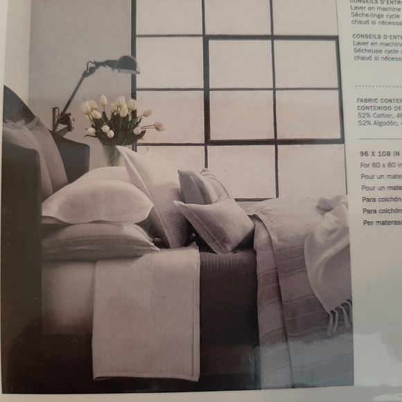 Ralph Lauren Queen Cary Oakview Flat Sheet Essex Blue MSRP $145 - Picture 7 of 10